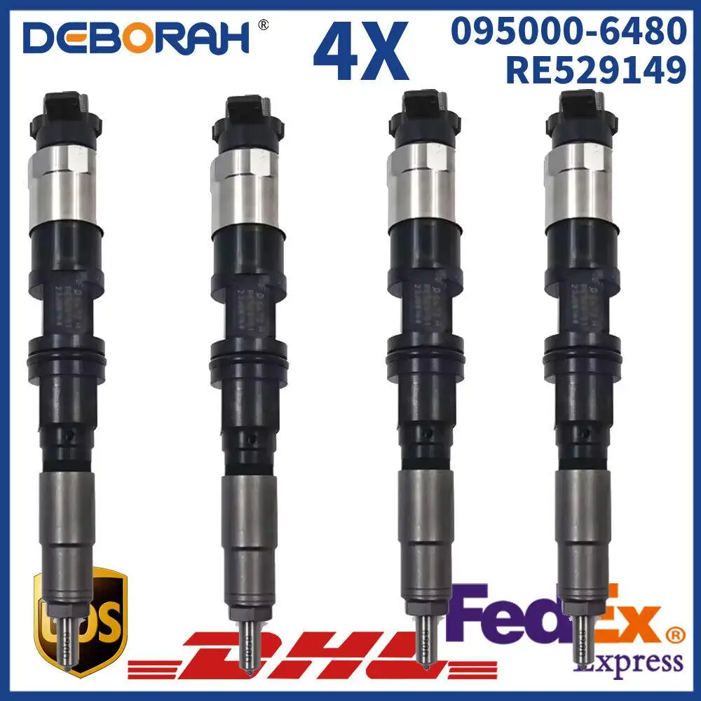 

4X 095000-6480 RE529149 Common Rail Diesel Fuel Injector For John Deer-Engine