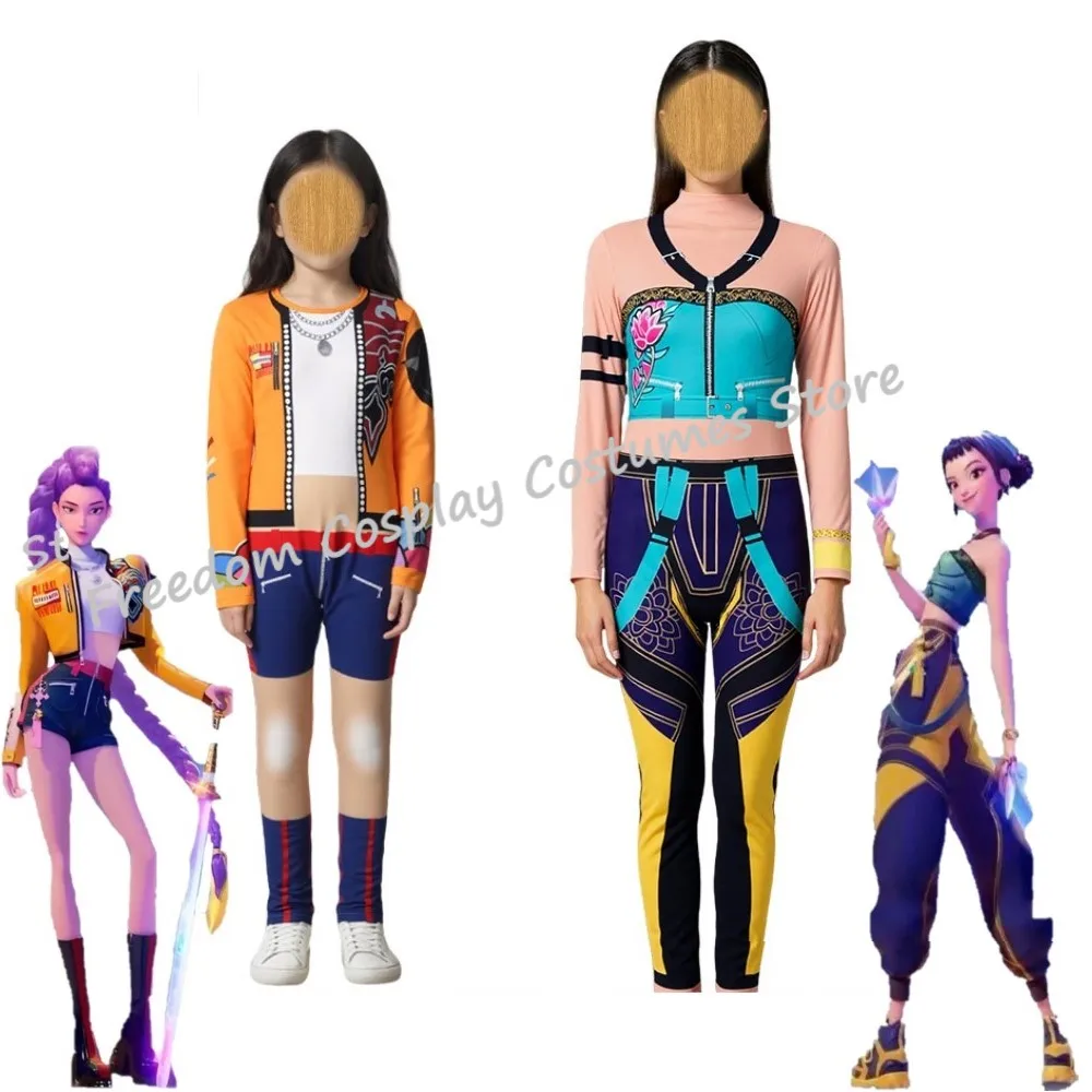 

Kids Anime Cosplay Rumi Zoey Milk silk jumpsuit Suit Costume Set Child Halloween Carnival Role Play Party For Girls