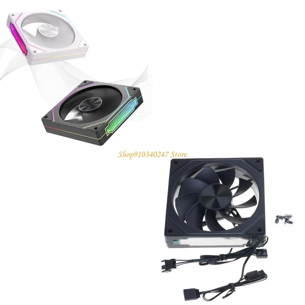 

Q22A Двухцветный вентилятор в корпусе компьютера, 120-мм вентилятор ЦП с подсветкой ARGB для ПК