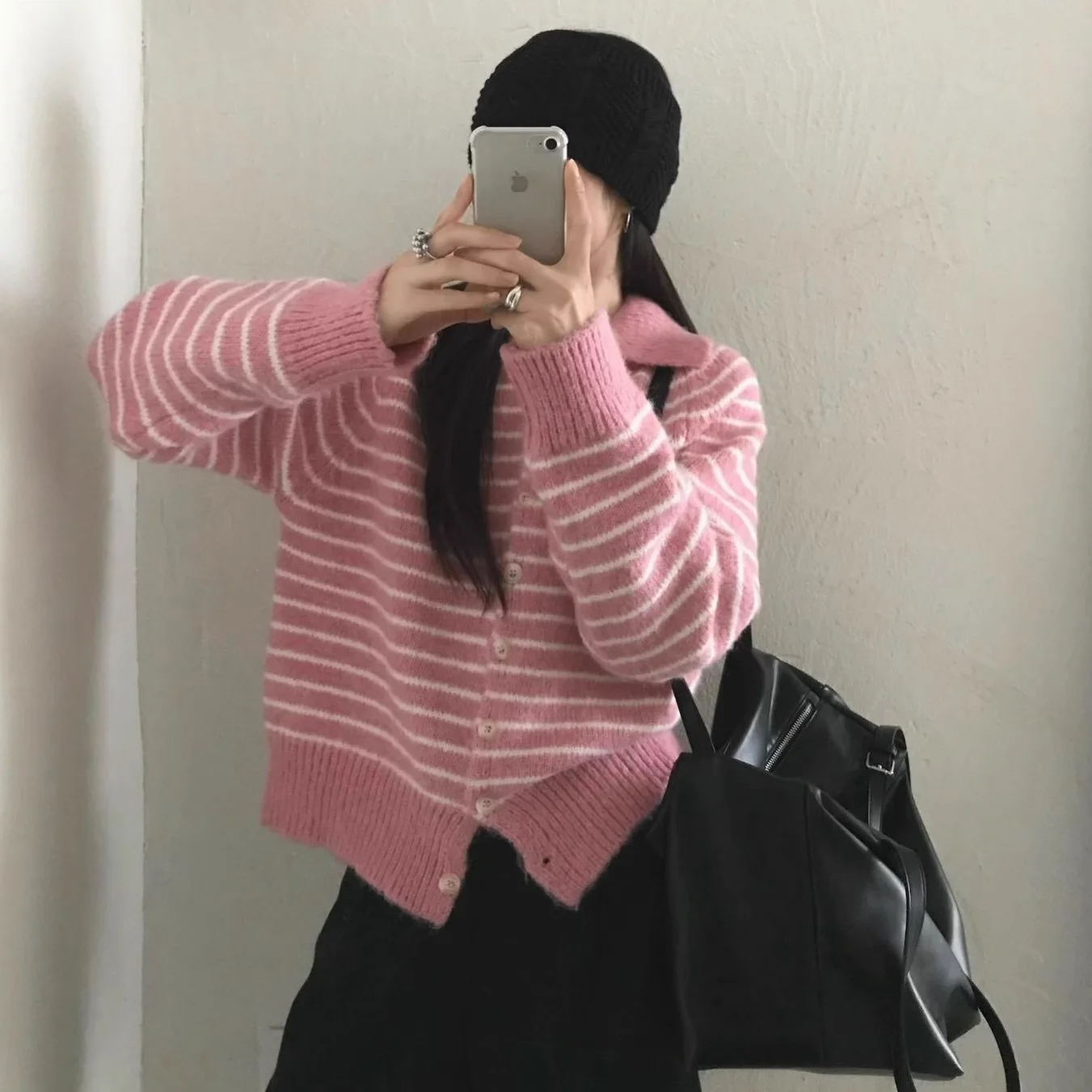 Cardigan Women Sweaters Coats Striped Turn Down Collar Jumpers Coat Y2k Streetwear Elegant Splice Knit Open Stith Autumn Winter