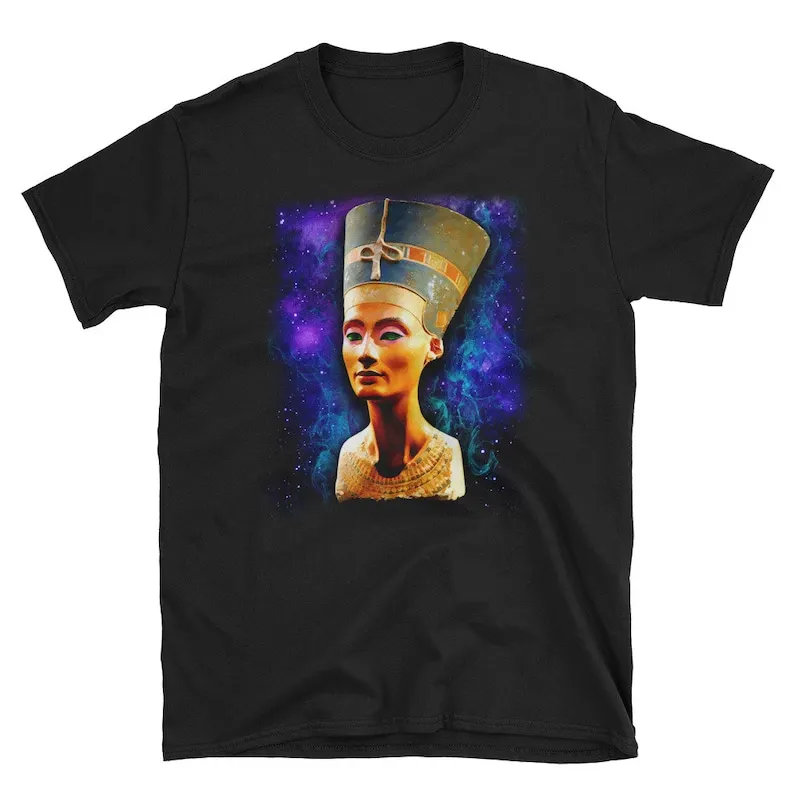 

Nefertiti Egyptian Queen T-Shirt Fashion Top tee T Shirt Short Sleeve Cotton Men's Crew Neck Printed Tee