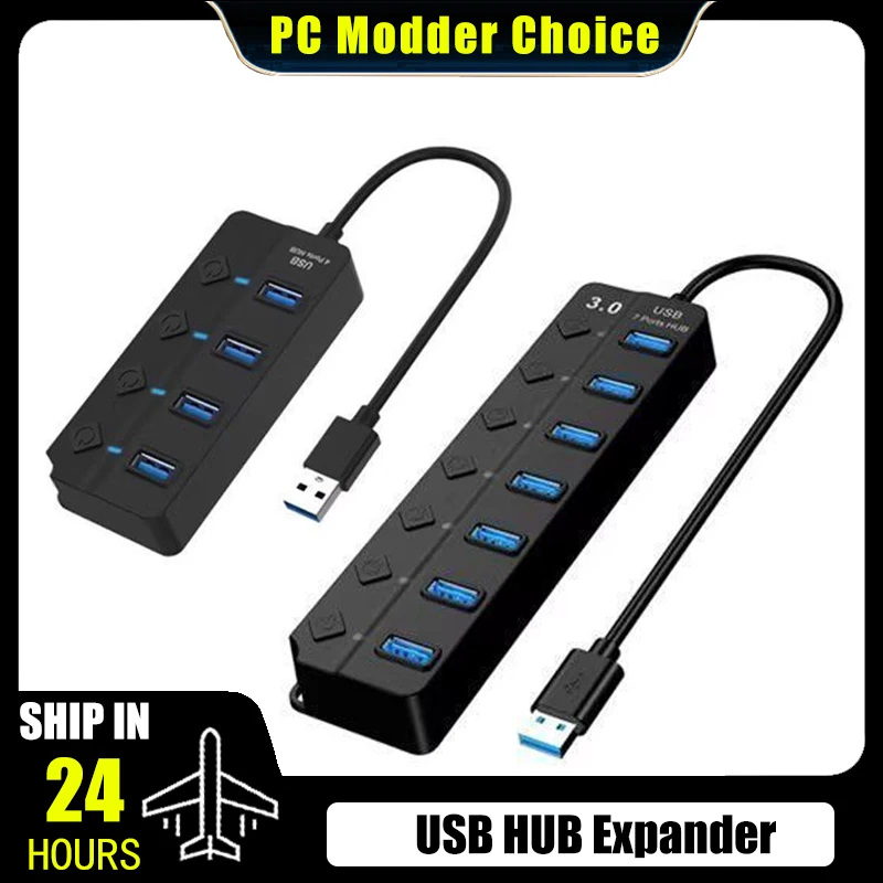 USB3.0 HUB-Erweiterung für Computerperipheriegeräte (Maus, Tastatur, Festplatte, USB-Stick), 4 oder 7 Anschlüsse Erweiterungskabel