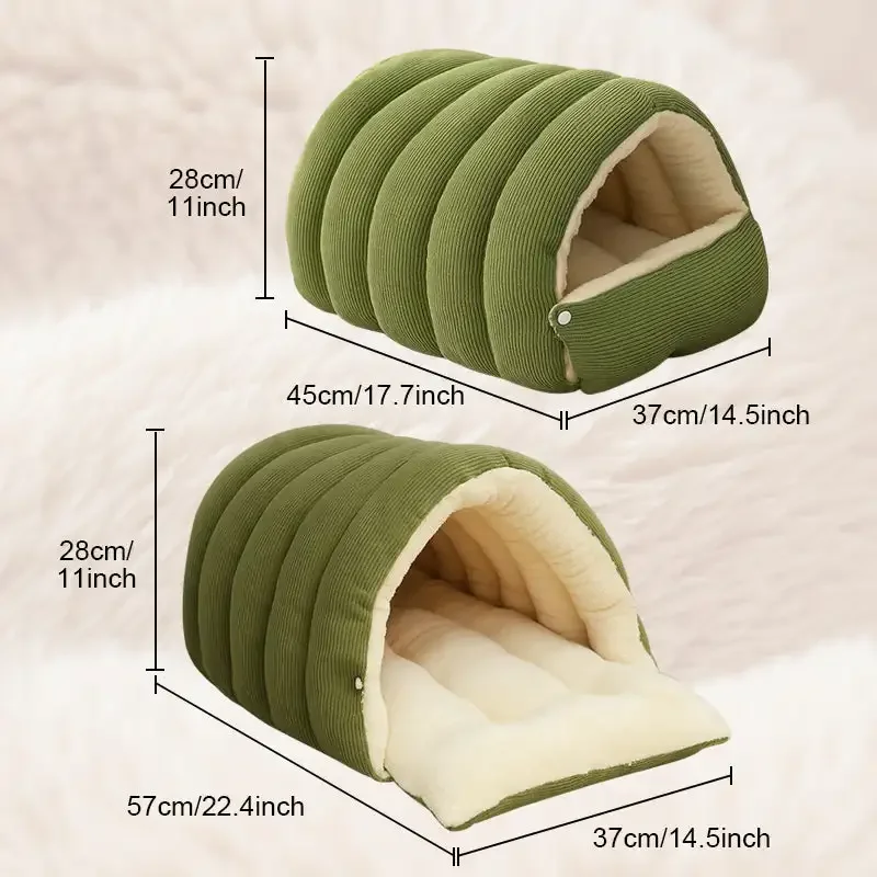 Ultra-Cozy Winter Cat Cave Bed 5