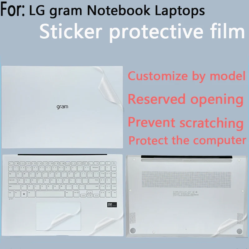 ل 2025/2024 LG gram 14/16/17 ملصق طبقة رقيقة واقية 16Z90T-G/17Z90TL-H غلاف الكمبيوتر المحمول فيلم 17Z90S-M/14Z90S-G جسم الطائرة الجلد فيلم