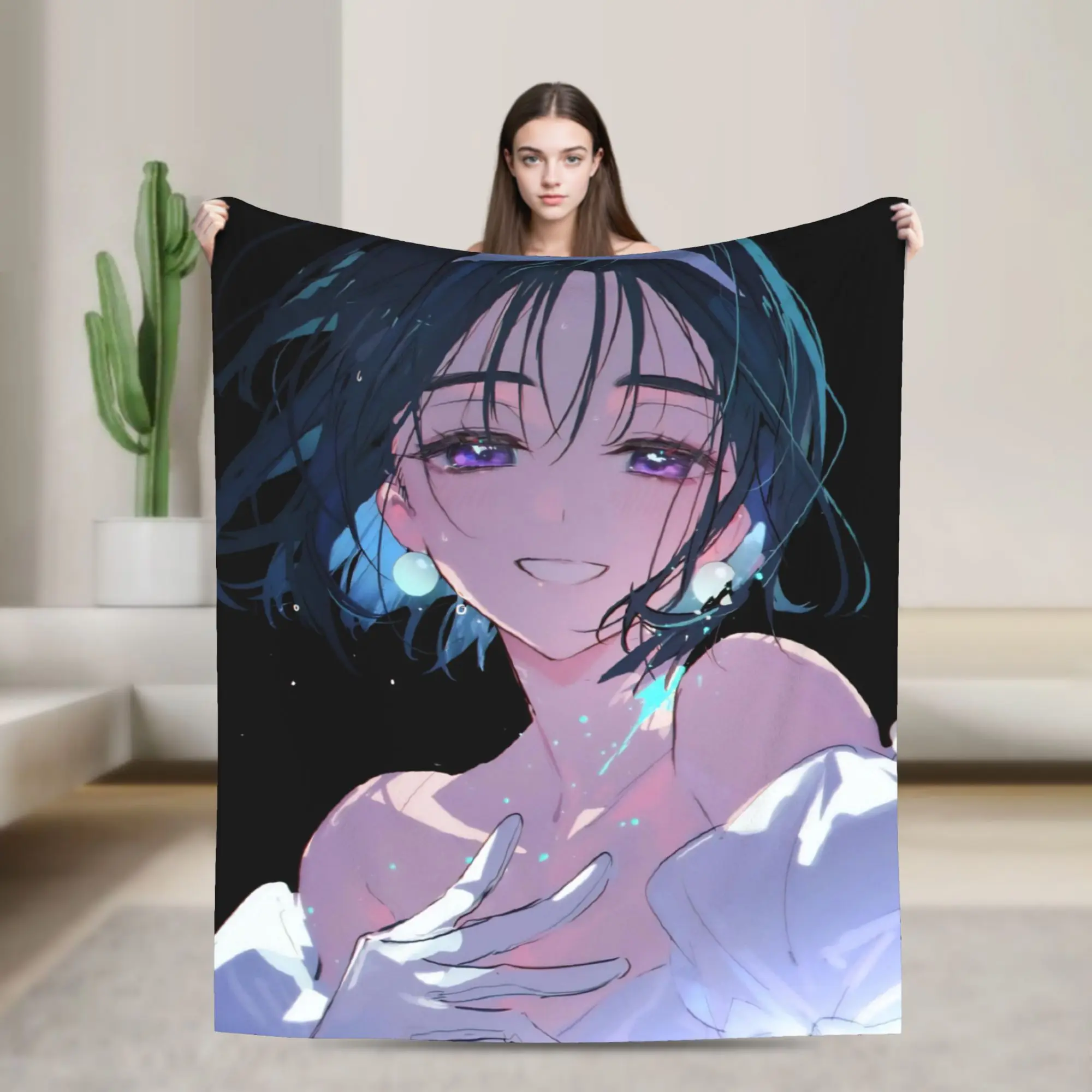 Alien Stage Anime Wool Blanket Mizi Sua Funny Throw Blanket for Home Hotel Sofa  150*125cm Rug Piece
