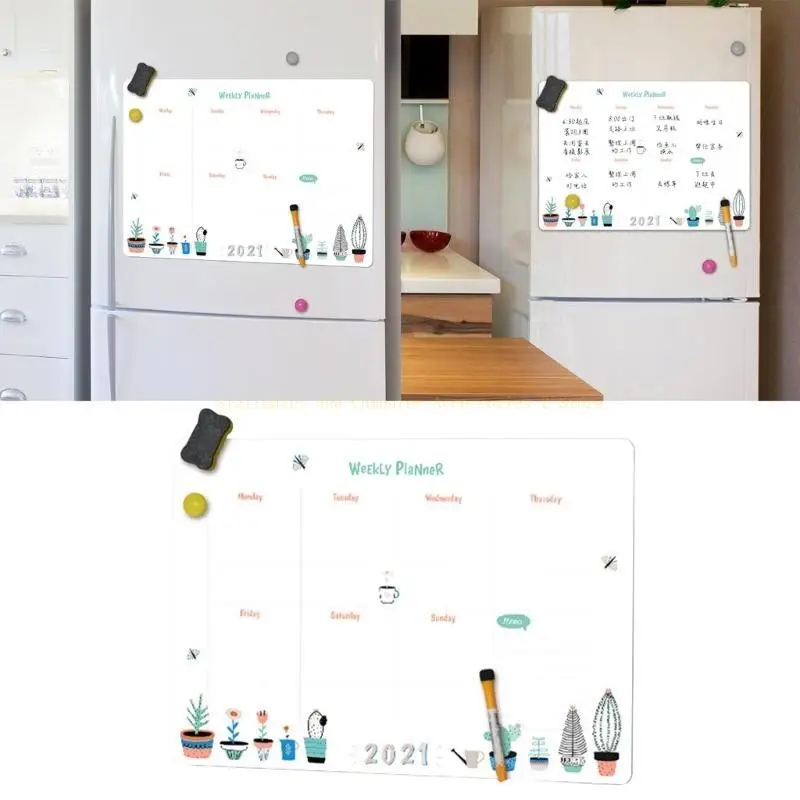 Calendar Whiteboard To-do-list Board for Fridge Grocery Shopping List