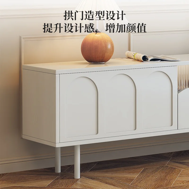 طاولة قهوة فرنسية كريمية للرياح خزانة تلفزيون 2023 مجموعة جديدة من غرفة المعيشة الصغيرة في المنزل