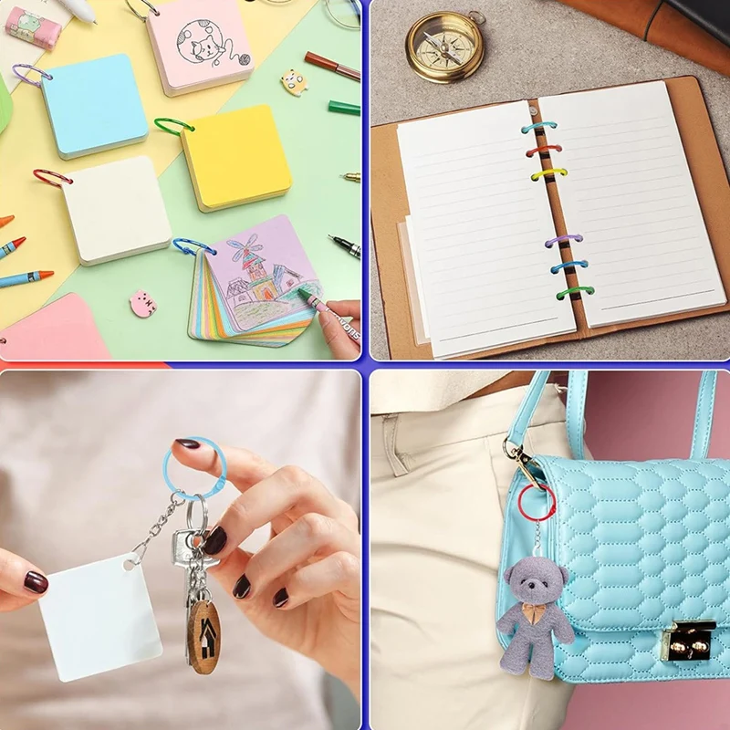 Colorful Loose Leaf Binder Rings Metal Book Rings Paper Rings For Index Cards Notebook Keychain Key Ring For Office Use