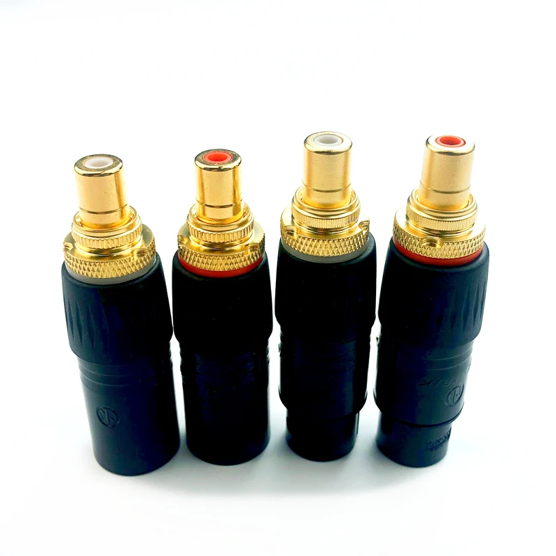 HI-end XLR To RCA Female Socket Adapter Plated gold RCA Plug for HiFi Audio Connector