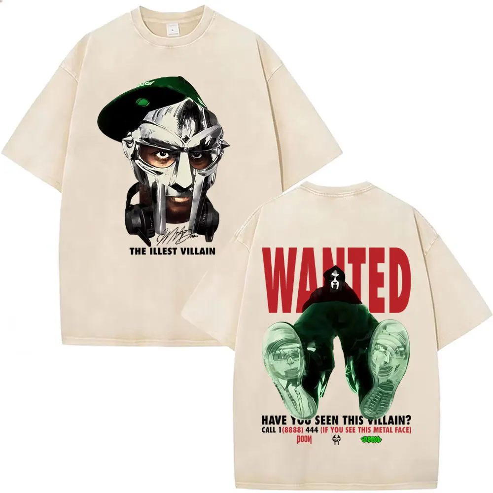 

Washed Vintage Rapper Mf Doom Madvillainy This Villain Graphic T-shirt Men Women Hip Hop Fashion Oversized T Shirts Streetwear