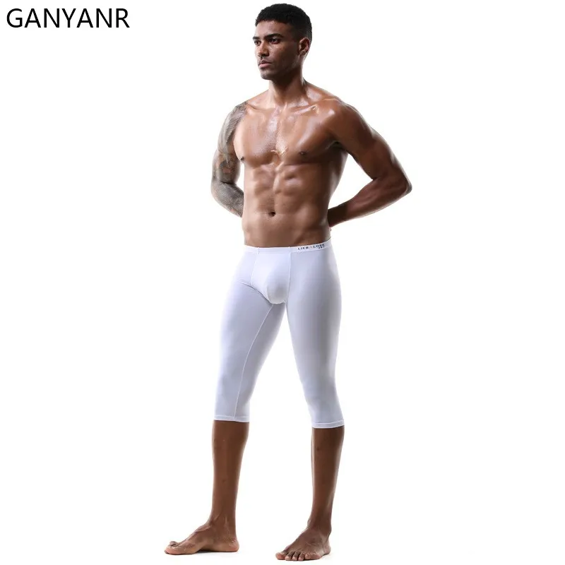 GANYANR-mallas para correr para hombre, pantalones cortos de compresión para gimnasio, Fitness, deporte, baloncesto, Yoga, Crossfit, bolsa de entrenamiento