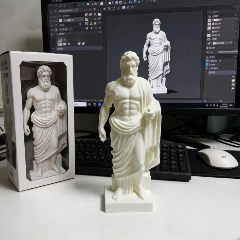 3D Printed Greek Muscular Male Statue Ins Minimalist Sculpture Desktop Ornament Creative Home Art