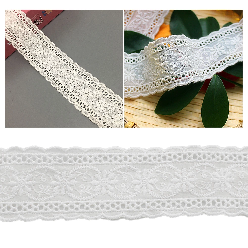 

5pcs Cotton Embroidered Trim Clothes Lace Trim DIY Ribbon Patchwork Edging For Dress Curtains Bedding Accessories