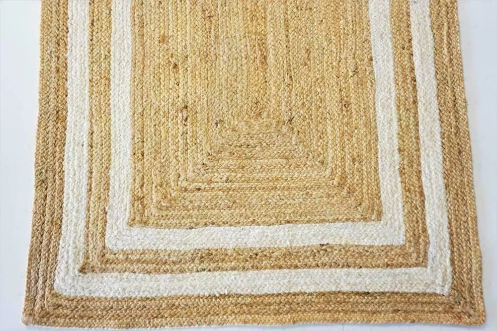 Rug 100% Natural Jute Carpet Half-handloom Weave Reversible Handmade Area Rug Outdoor Runner Mat