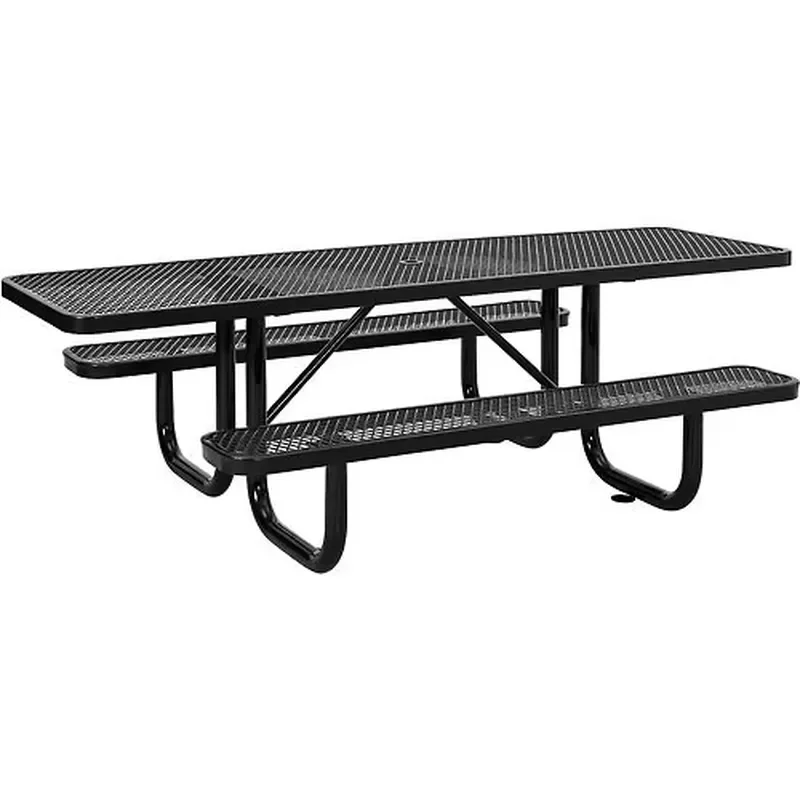 Patio Furniture Set Outdoor Metal 6ft 8ft Commercial Picnic Table With Bench Outside Patio Steel Camping Dining Table