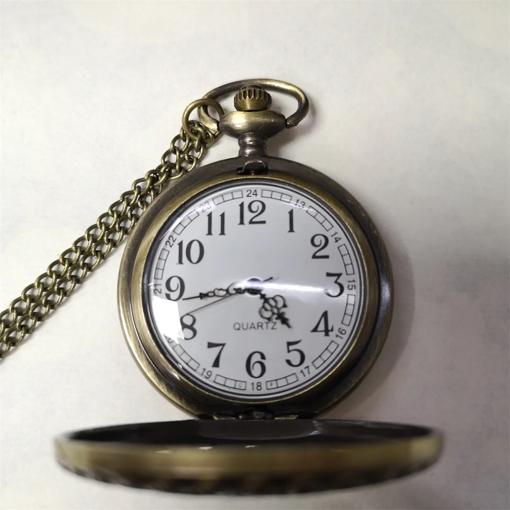 Bronze Hollow Sun Design Quartz Pocket Watch Men Women Necklace Pendant Clock Antique Style Gift Timepiece