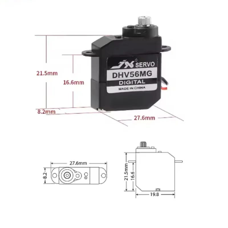 JX PDI-DHV56MG 1.2kg Torque Coreless Motor HV Metal Gear 5.6g DC4.8~7.4V Servo for RC Fixed-wing Airplane Car Robot Arm