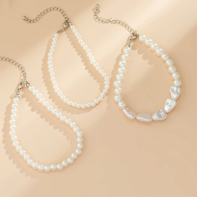Boho Anklet Foot Multilayer Pearl Chain Summer Bracelet Charm Anklet Sandals Barefoot Beach Vacation Foot Bridal Jewelry J037