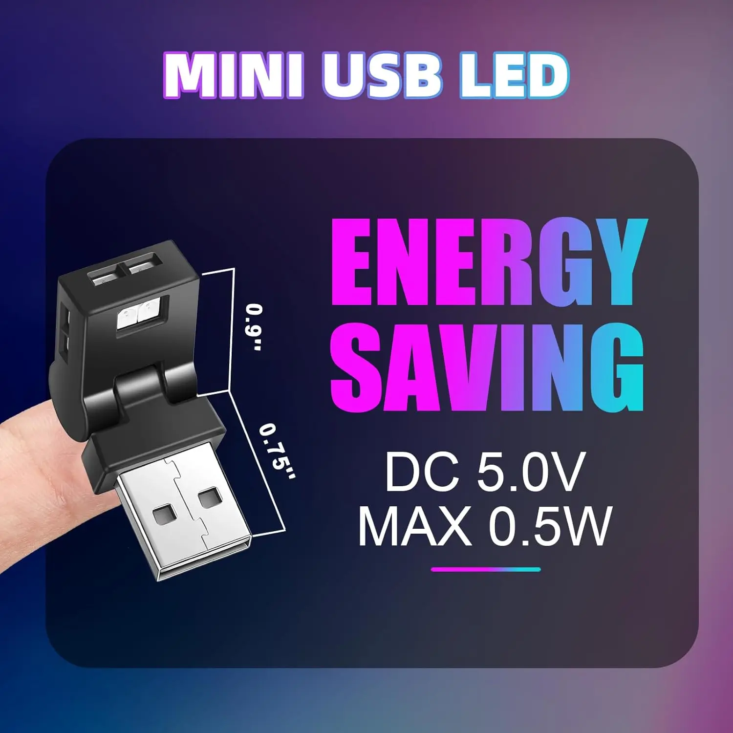 فريندا 2 قطعة USB صغير مصباح ليد سيارة LED الإضاءة الداخلية 5 فولت RGB المحمولة الإضاءة المحيطة قابل للتعديل 8 اللون والسطوع Sm