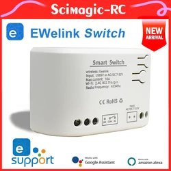 1/2/4CH eWeLink WIFi Relay Smart Home Switch 12V 24V 220V RF 433 MHz Remote Control Receiver For Garage Door Access Alexa Google