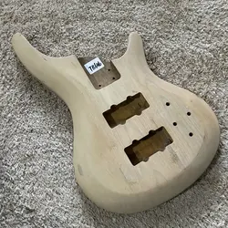 Unfinished 5 Strings Bass Guitar Body Natural No Paints Active Pickups Box DIY Replacement Items TB646