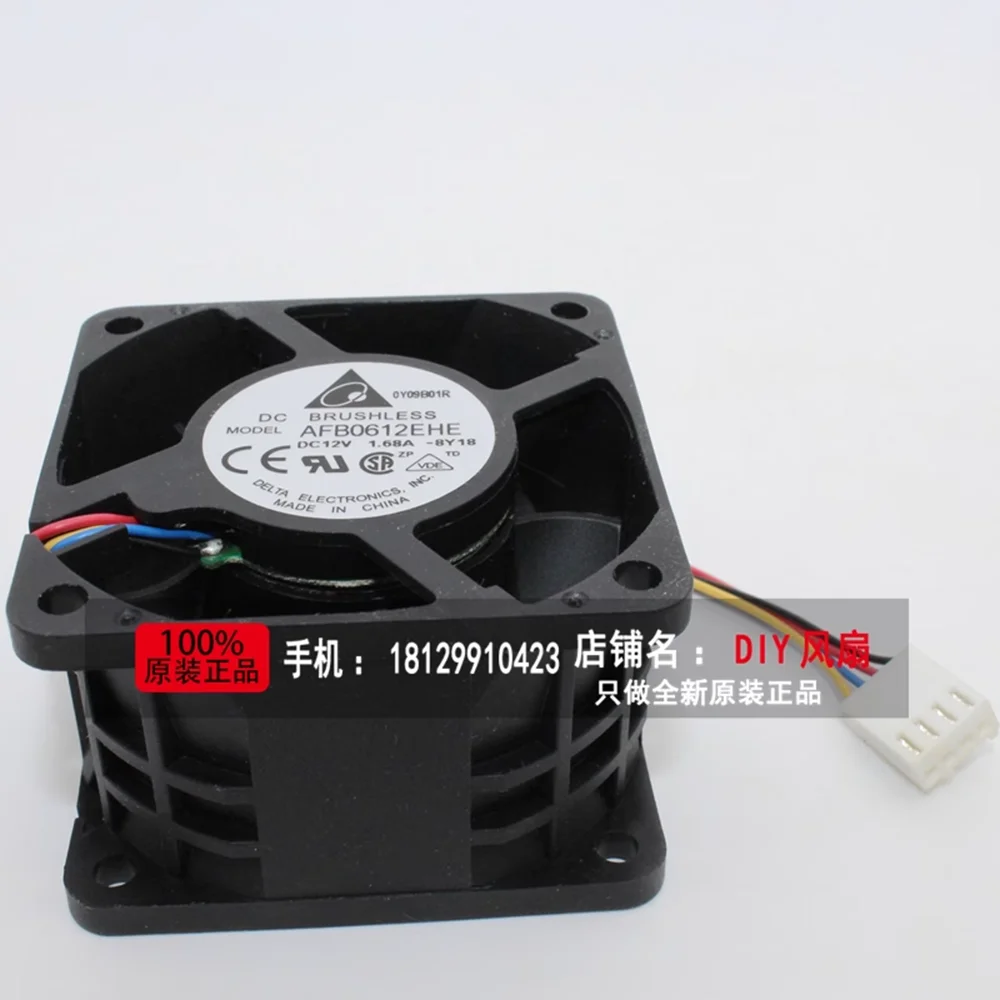 for Delta 60*60*38mm 60mm AFB0612EHE 6038 4 wire DC 12V 1.68A supports PWM cooling fan