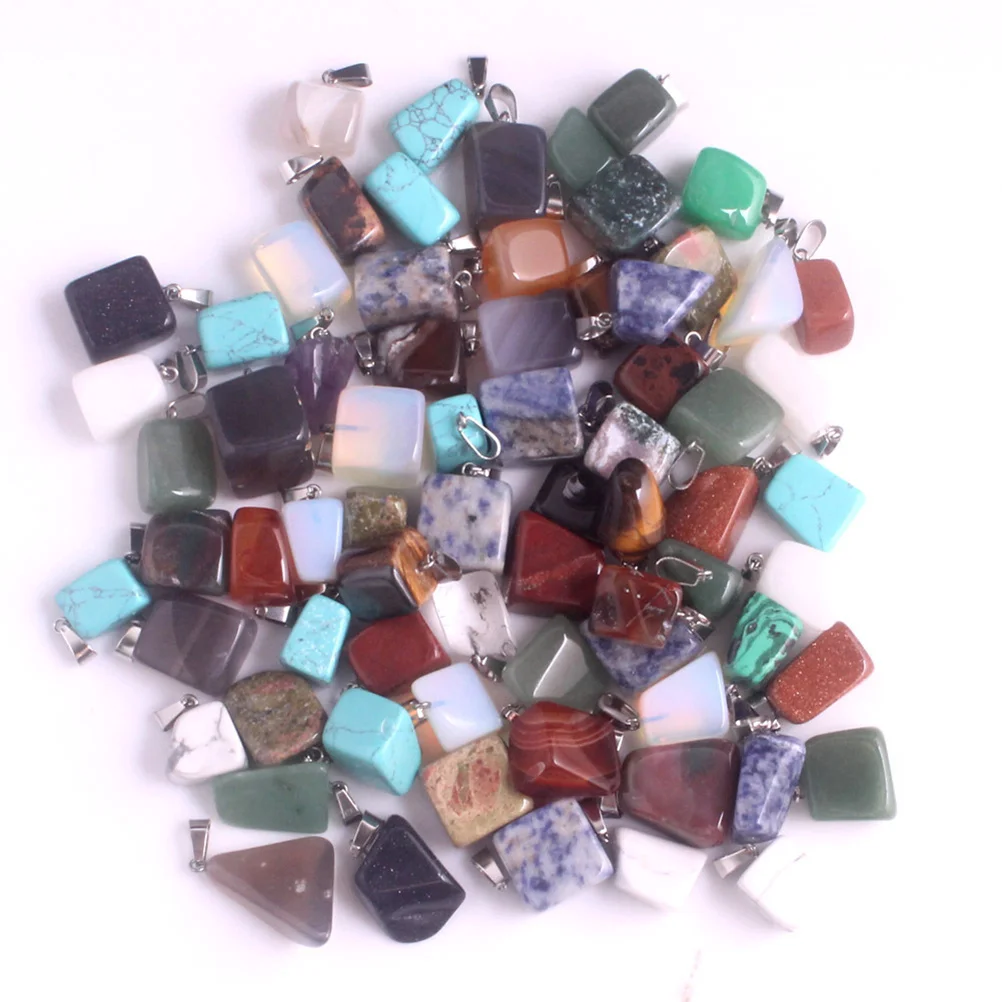 30Pcs Natural Stone Pendants Simple Unique Design DIY Necklace Bracelet Accessories Crystal Agate Pendants for Jewelry Making