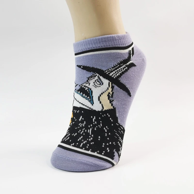 Punk Anime Short Socks Women Men Sally Jack Demon Cosplay Boat Socks Horror Halloween Sock Accessories Kids Gift