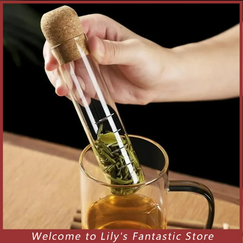 High Borosilicate Glass Test Tube Tea Infuser Glass Design Tea Strainer for Mug Fancy Filter New Puer Herb Tea Tools Accessories