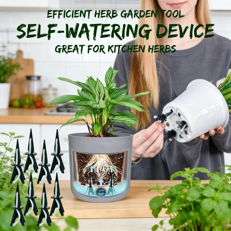 10 sets of self-watering columns suitable for indoor/outdoor plants - adjustable slow-release irrigation posts