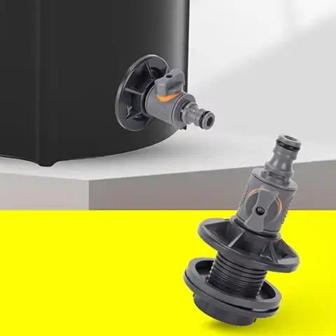 Water Tank Connector Six Points with Switch Valve for Garden Irrigation Pipe Connection Maintenance Coupling