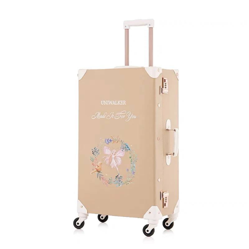 Hot!New Women 2PCS/SET Vintag Travel Suitcase Rolling Luggage,12\