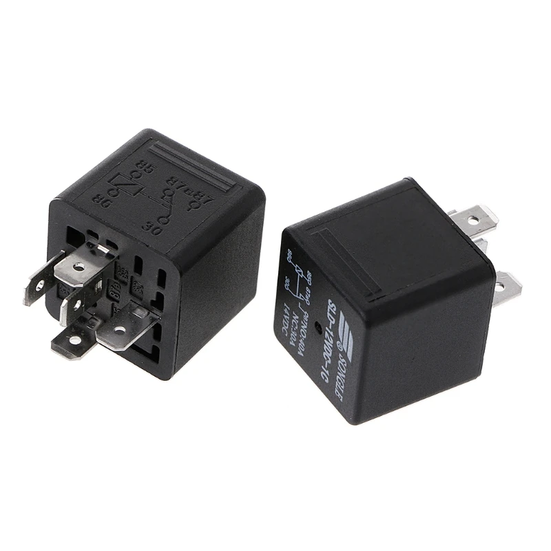 새로운 2Pcs SLD-12VDC-1C 1.6W 고전력 릴레이 NO 40A NC 30A 5핀 자동차 릴레이