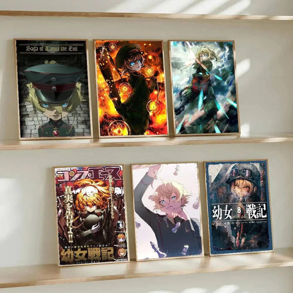 Saga Of T-Tanya The Evil Anime Posters Living Room Bar Cafe Quality Canvas Vintage Style Comics Painting Art Home Wall Decor