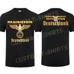 2024 Men T Shirt Casual Rammstain Deutschland Golden Eagle Europe Tour 2024 T-shirt Summer Short Sleeves 100% Cotton S-3XL