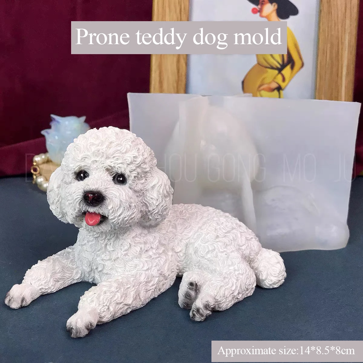 

Silicone Mold for aromatherapy plaster, three-dimensional mold, cute teddy dog, grinding tools, DIY