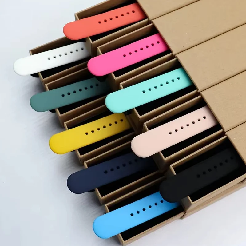 Silicone Band For Apple Watch strap 44mm 45mm 40mm 41mm 42-38mm 45 mm sport bracelet iwatch series 8 7 6 5 4 3 SE 9 Ultra 2 49mm