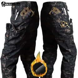 Tactical Pants Men X7 Soft Shell Fleece Windproof Waterproof Camo Combat Trousers S-4XL Big Pocket Wear-resistant Trekking Pants