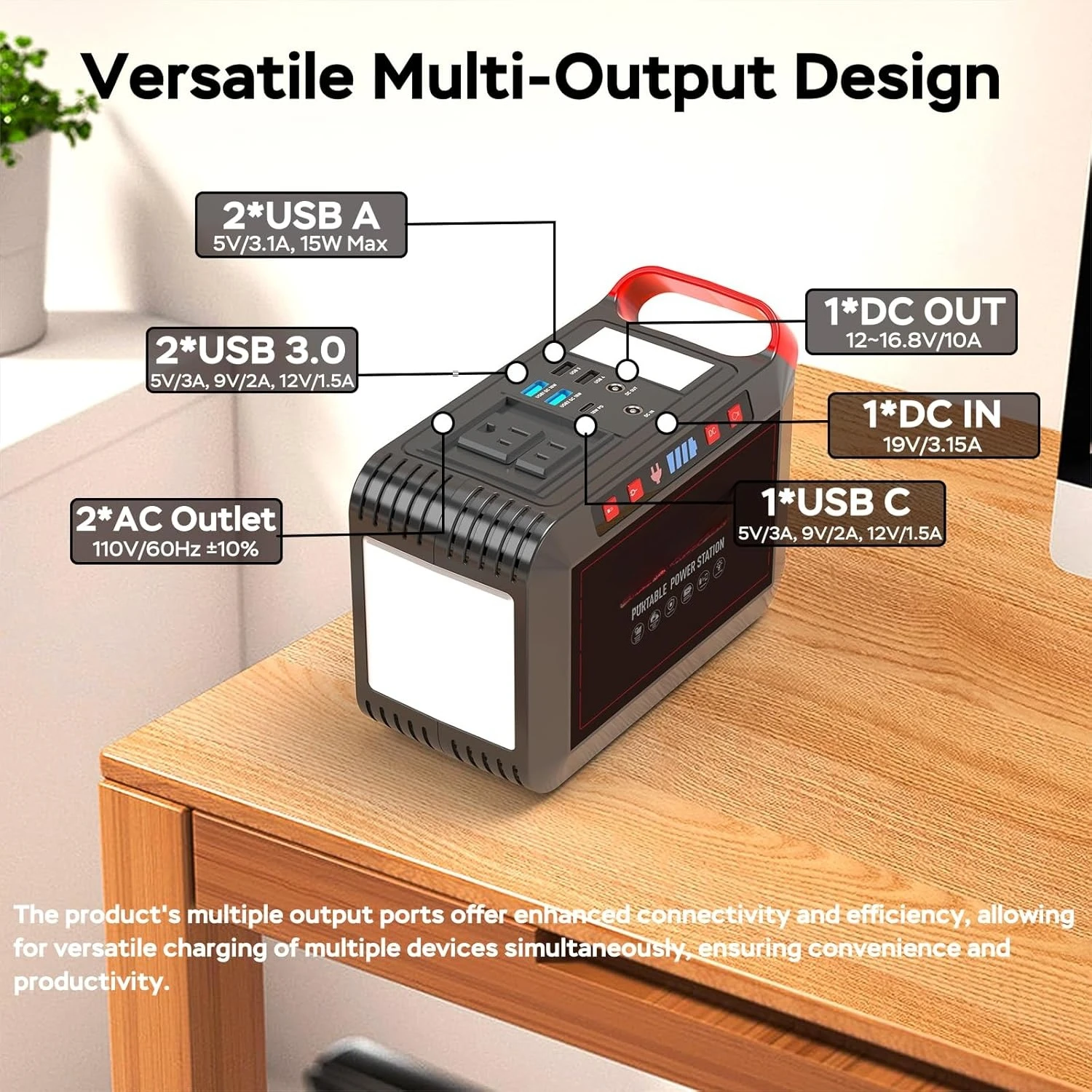 محطة طاقة محمولة 300 وات MARBERO 237Wh مولد طاقة شمسية للتخييم بطارية ليثيوم احتياطية مع مخرج تيار متردد بموجة جيبية نقية 110 فولت، جديد