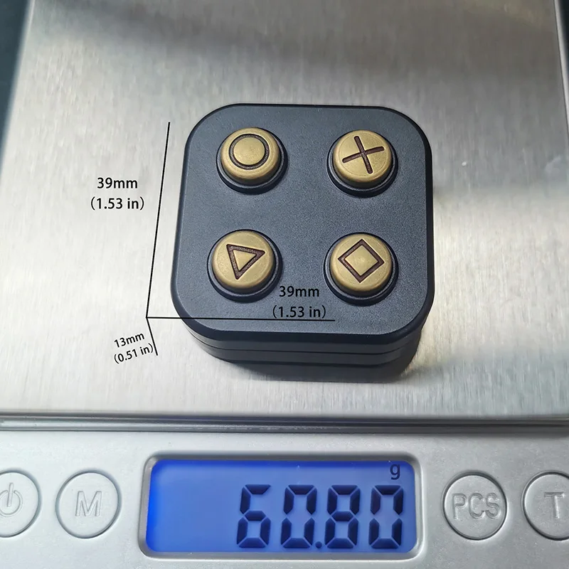 Giroscopio con punta delle dita in metallo EDC con cursore magnetico a quattro pulsanti con scheda di spinta infinita per giocattolo da tavolo di decompressione e relax