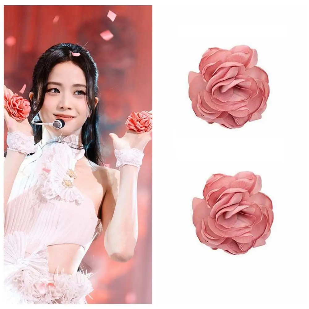 

Korean Style Jisoo Flower Ring Jewelry Accessories Opening Adjustable Jisoo Flower Open Ring Exaggerate Oversized Flowers Pink