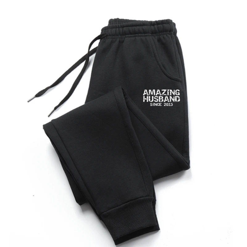 

Fun 5th Wedding Anniversary Gift Amazing Husband Since 2015 sweatpants Men trousers England Style Fashion Cotton pants Cool For