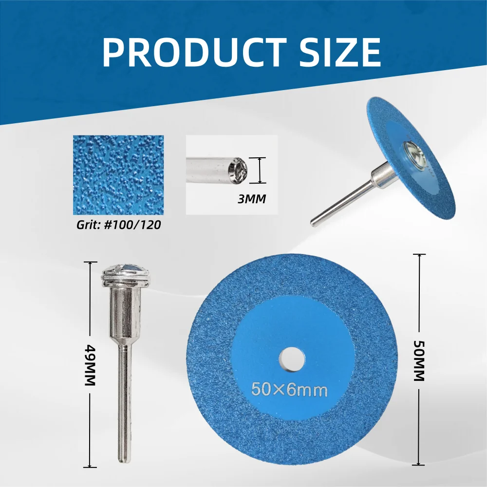 50mm Diamond Saw Blade Engraving Acrylic With Removable Shank Mini Grinding Disc Glass Carving Ceramic Crystal Tile Cutting Tool