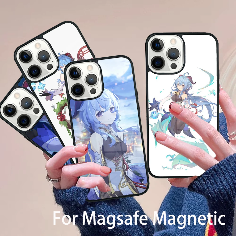 

Genshin Impact GanYu Game Phone Case Magesafe Magnetic Wireless Charge Cover For IPhone 16 11 12 13 14 15 Pro Max Plus Mini