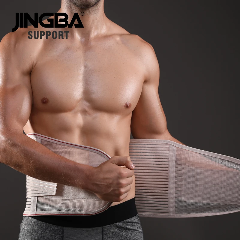 JINGBA SUPPORT Orthopedic Corset Back Support Belt Men Back Brace Belt Fajas Lumbares Ortopedicas Protection Spine Support Belt