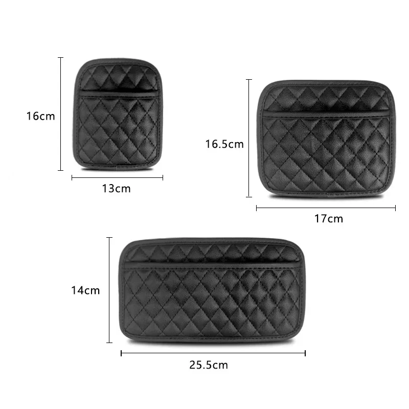 منظم وحدة التحكم المركزية للباب الخلفي لجيب تخزين السيارة من جلد البولي يوريثان للأشياء الصغيرة وحقيبة تخزين السيارة العالمية لجميع المركبات