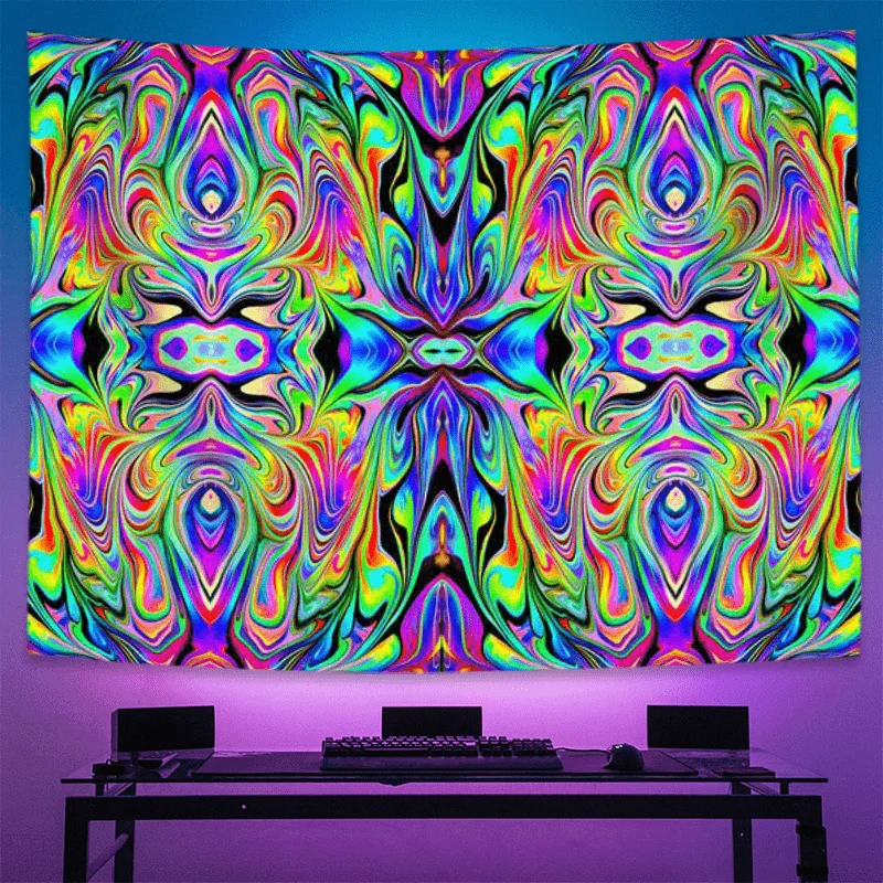 VIKAMA Gaming Fluid Energy Wandteppich Illusion Gradient Game Room Live Hintergrund Wand Immersive Raumdekoration