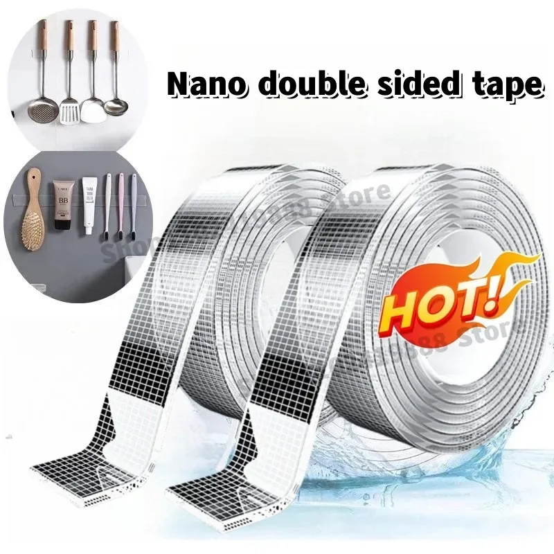 Nano Tape-Cinta adhesiva de doble cara para decoración del hogar, cinta antideslizante extrafuerte de 3M, impermeable, reutilizable, para oficina