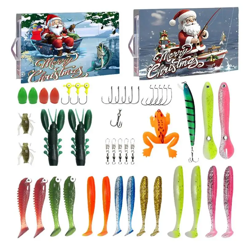 

Christmas Fishing Advent Calendar 24-Day Christmas Fishing Calendar Fishing Advent Lures Set Countdown Advent Calendar Christmas