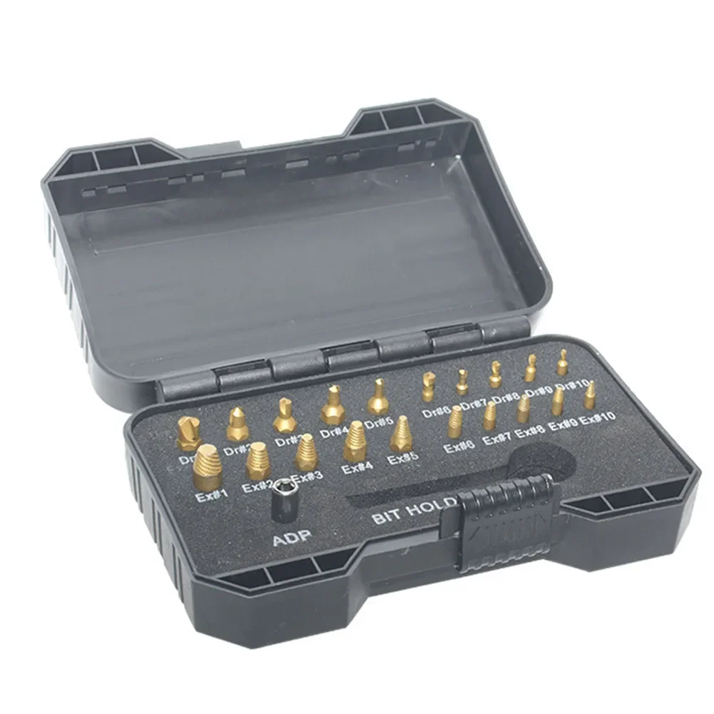 

22PCS Screw Extractor Bolt & Nut Remover Damaged Screw With Storage Case Screw Removal Workshop Equipment Power Tools